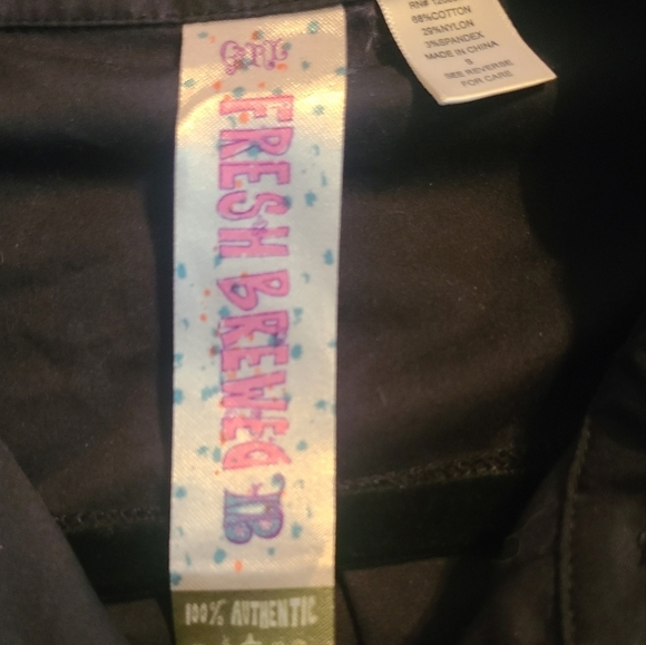 FRESH BREWED LOS ANGELES LONDON 100% AUTHENTIC BLACK BUTTON DOWN SHIRT NWOT - Picture 2 of 10